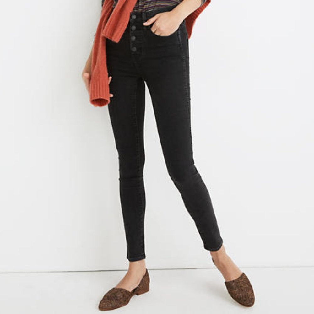 Madewell 10" High Rise Skinny Jeans Button Front